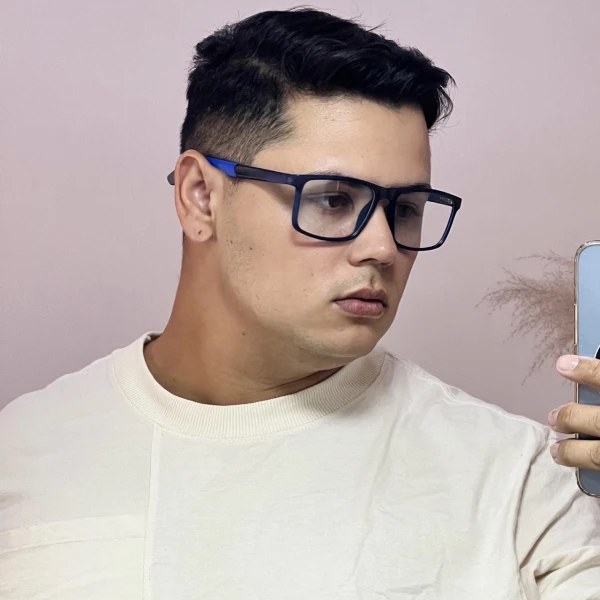 Armação de Óculos 76009 Quadrado Azul