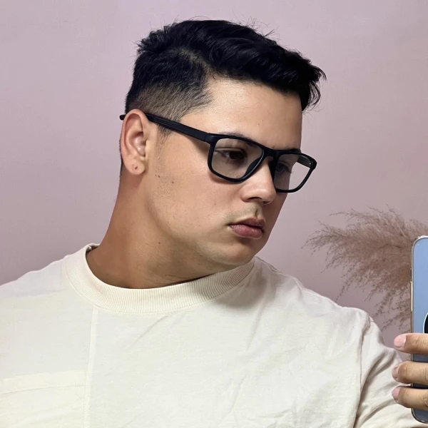 Armação de Óculos 8207 Esportivo Quadrado Preto