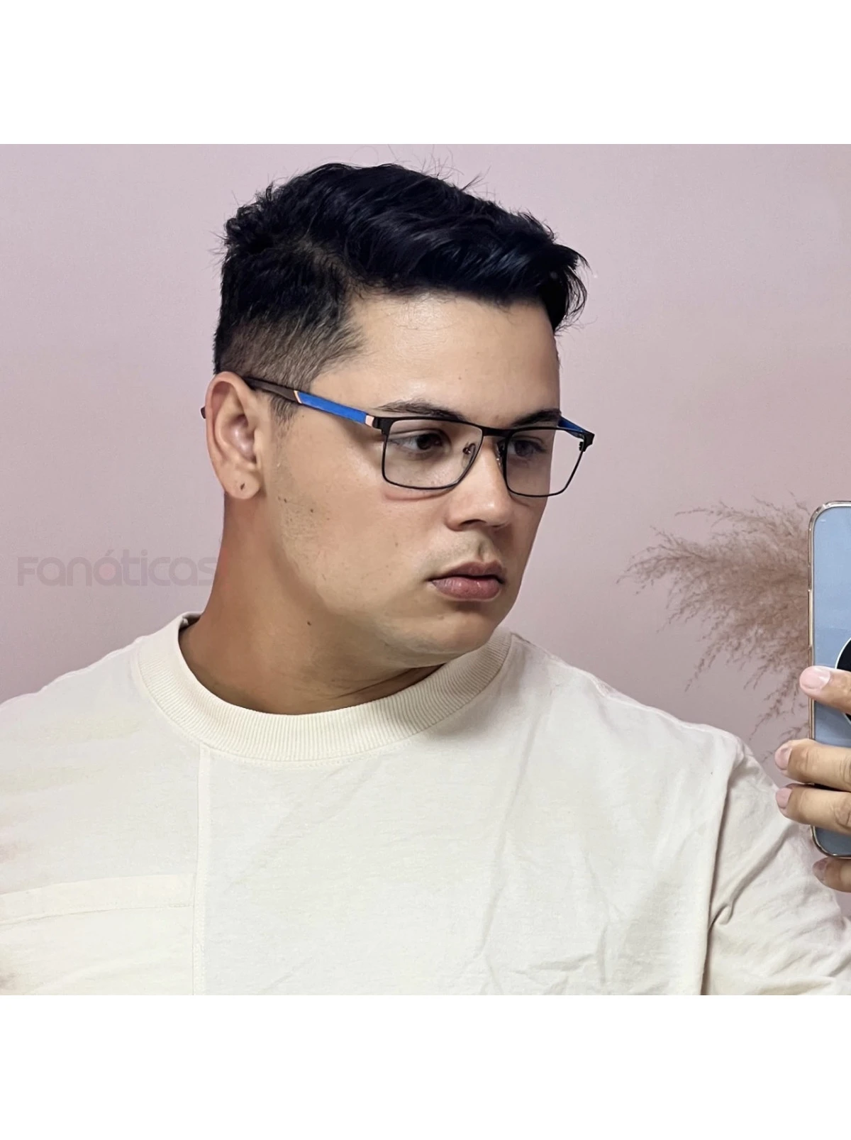 Armação de Óculos 6001 Retangular Marrom e Azul