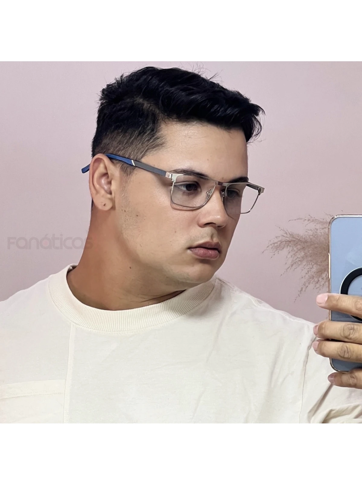 Armação de Óculos 6001 Retangular Prata