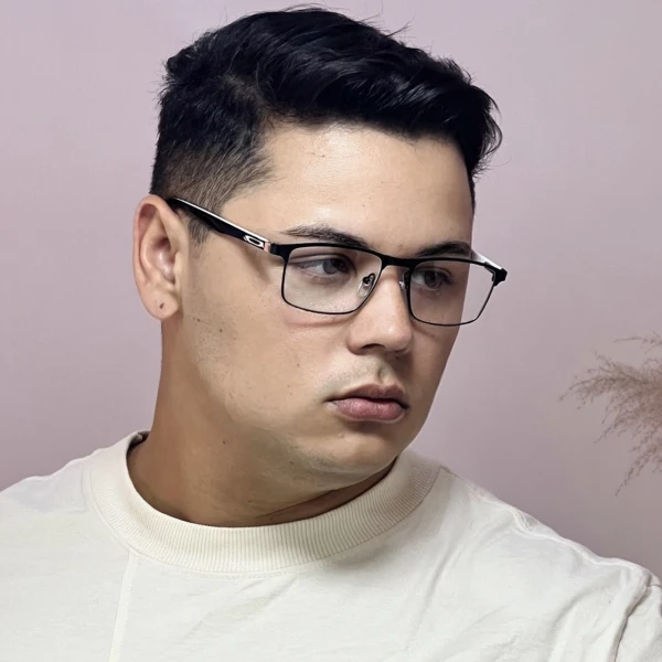 Armação de Óculos AQ240503 Retangular Preto e Branco