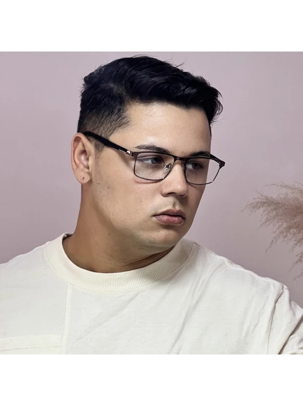 Armação de Óculos AQ240503 Retangular Marrom