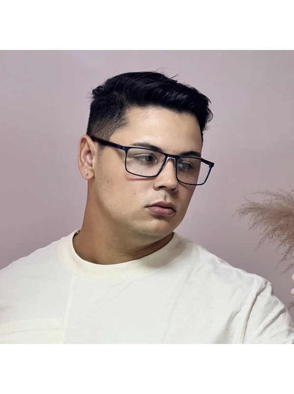 Armação de Óculos AQ230915 Retangular Azul