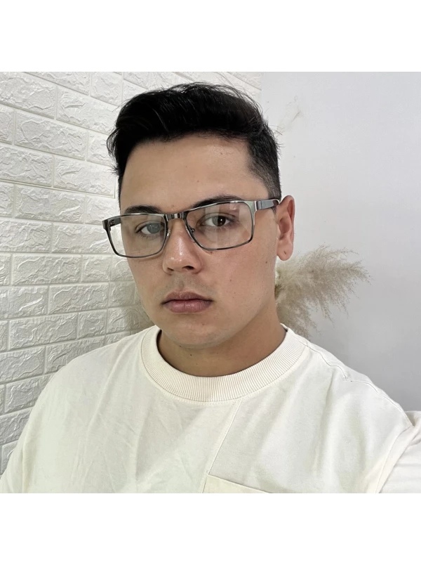 Armação de Óculos AQ240504 Retangular Grafite Escovado