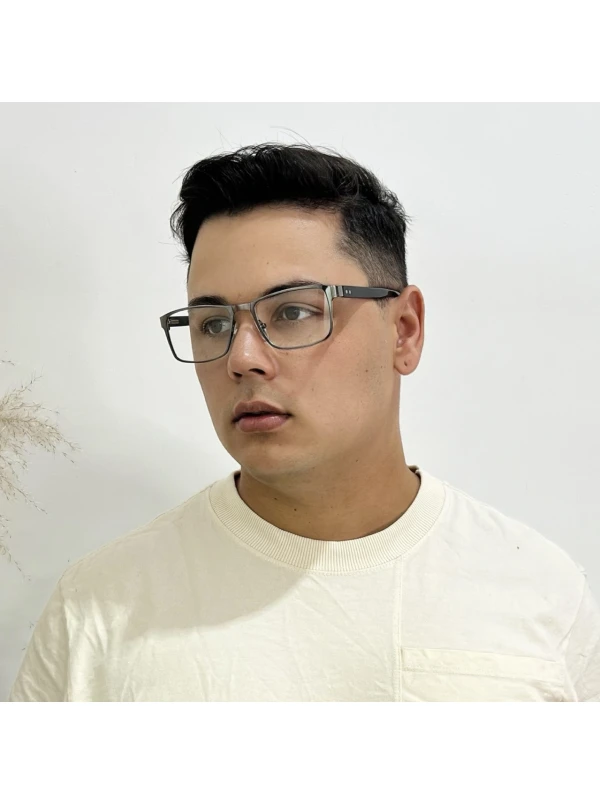 Armação de Óculos AQ240504 Retangular Grafite Fosco