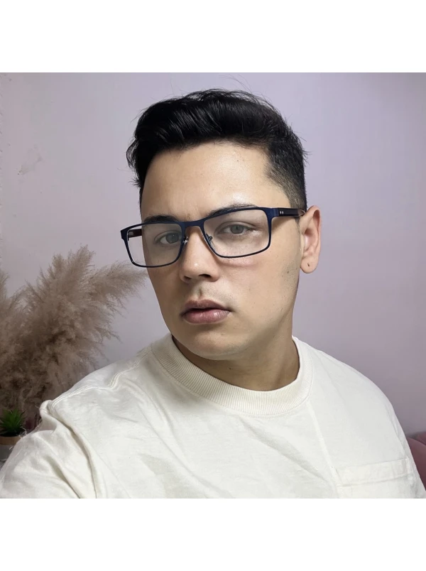 Armação de Óculos AQ240504 Retangular Azul