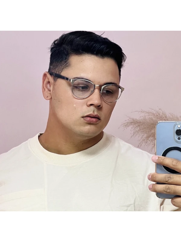 Armação de Óculos R2221 Redondo Prata