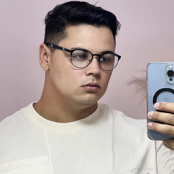 Armação de Óculos R2221 Redondo Preto e Azul