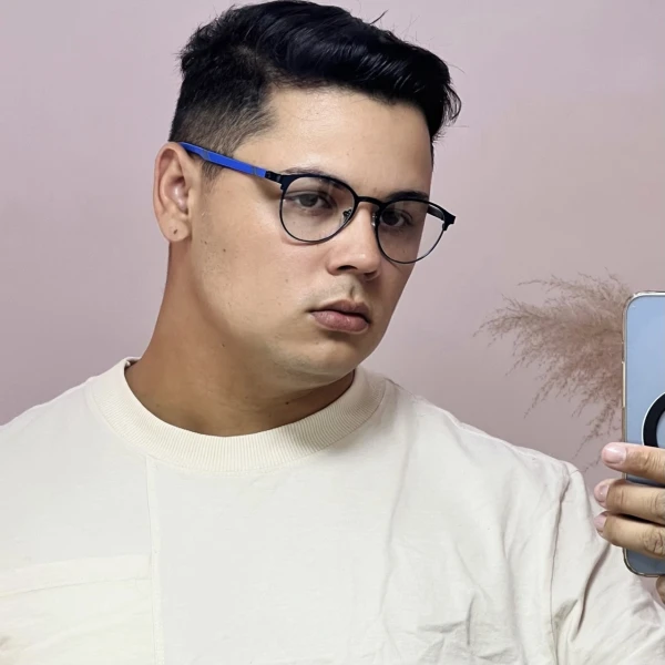 Armação de Óculos R2221 Redondo Azul