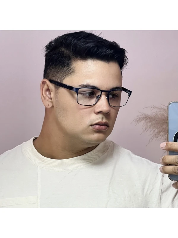 Armação de Óculos AQ240505 Quadrado Azul