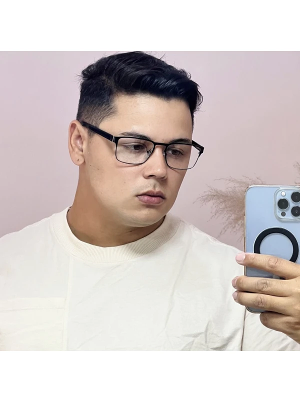 Armação de Óculos AQ240505 Quadrado Preto