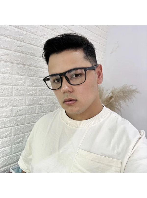 Armação de Óculos 76004 Quadrado Cinza e Vermelho