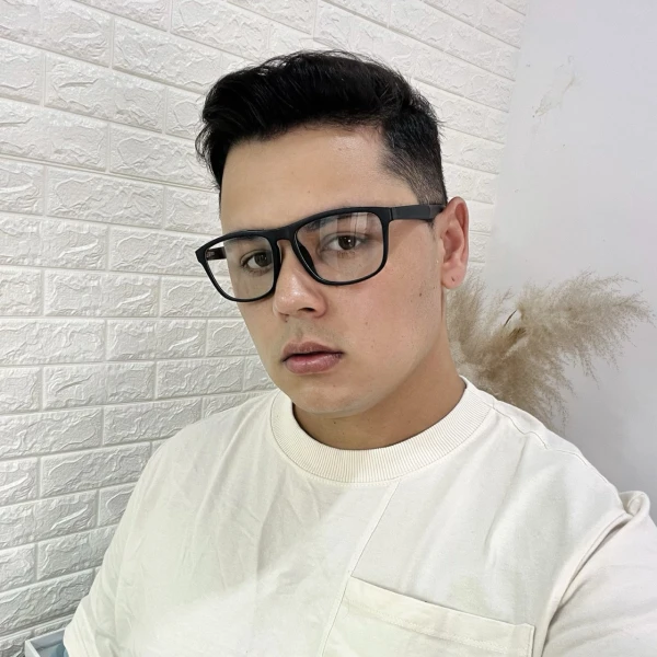 Armação de Óculos 76004 Quadrado Preto e Azul Claro