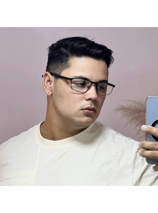 Armação de Óculos 202402 Esportivo Retangular Preto