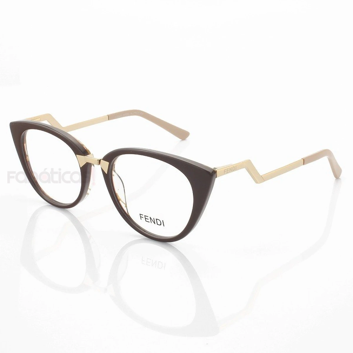 Armação de Óculos Gatinho Fendi Orchidea Marrom