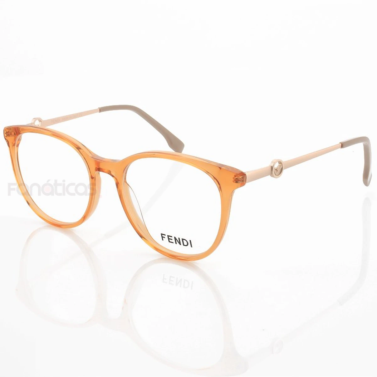 Armação de Óculos Arredondado FD6103 Laranja Translúcido