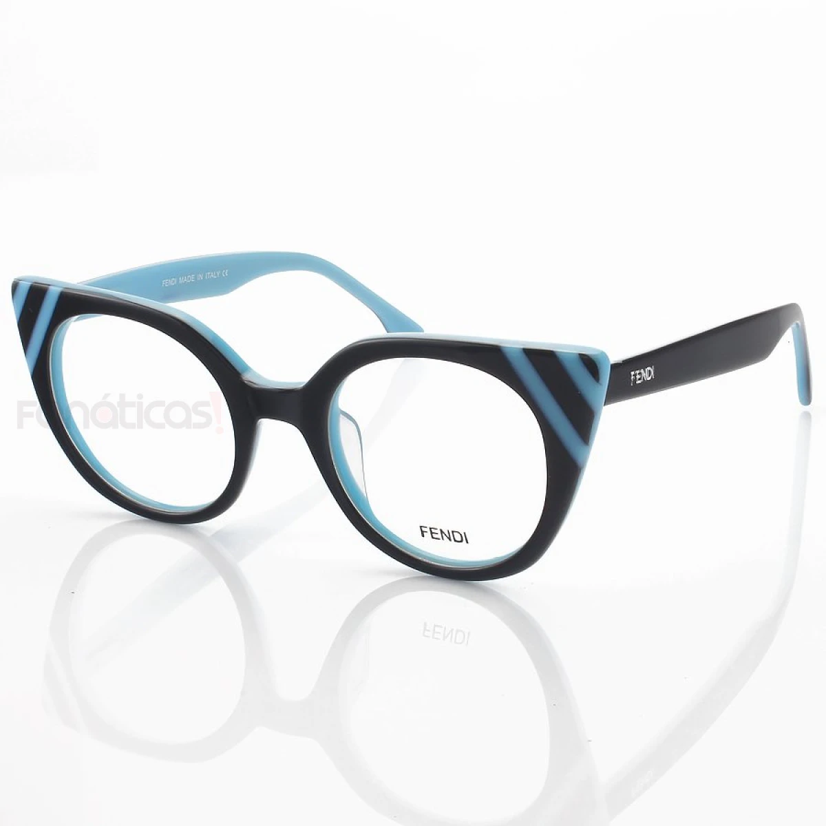 Armação de Óculos Gatinho Fendi FF0246 Preto e Azul