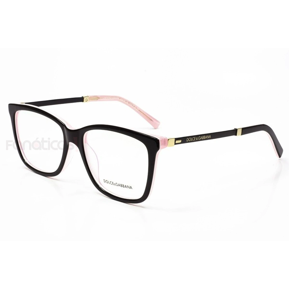 Armacao de Óculos Quadrada DG3126 Preto e Rosa