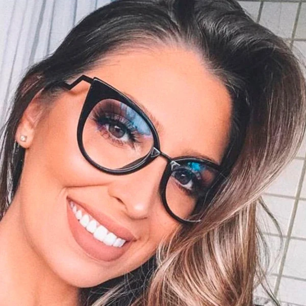 Armação de Óculos Gatinho Orchidea FF0118 Todo preto