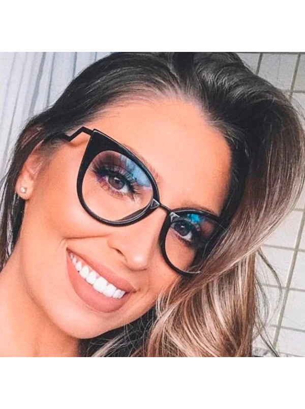 Armação de Óculos Gatinho Orchidea FF0118 Todo preto