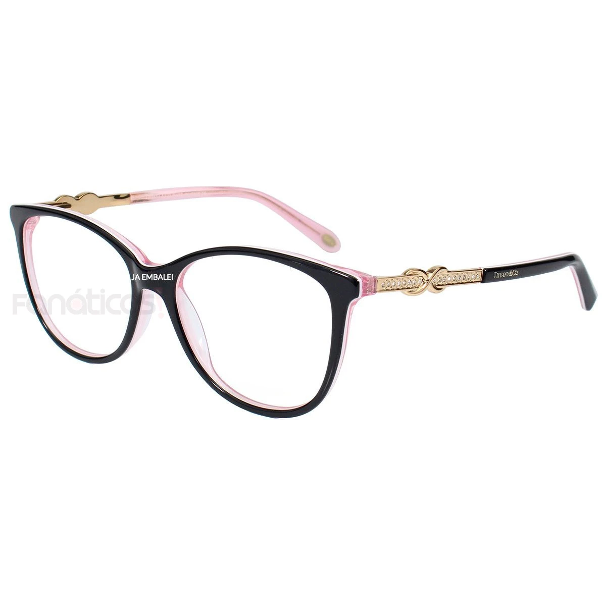 Armação de Óculos Oval TF2143 Preto e Rosa