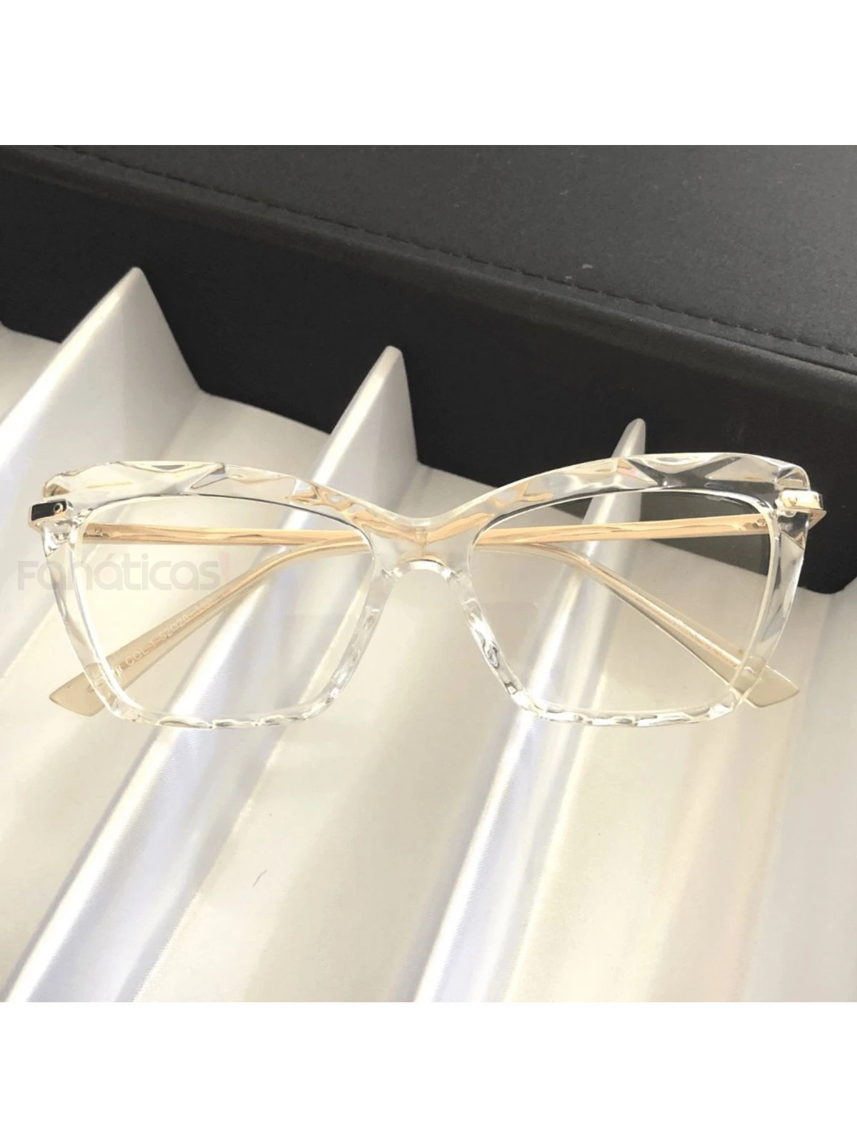 Armação de Óculos Gatinho Diamante Luxo Transparente