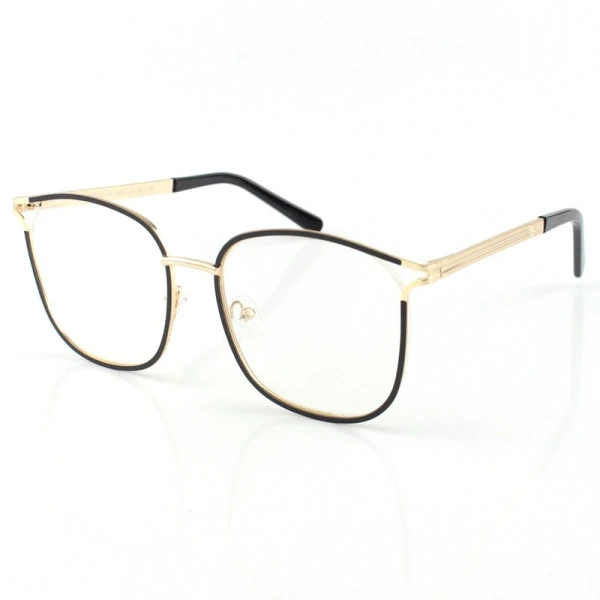 Armação de Óculos Quadrada 2127 Dourado e Preto