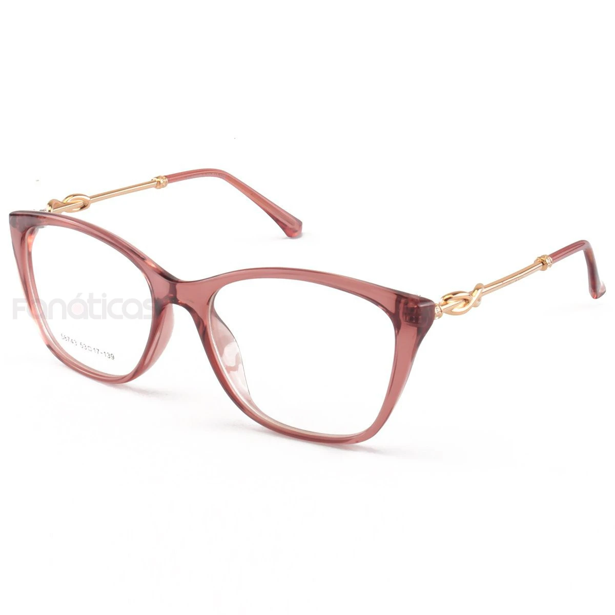Armação de Óculos Quadrada TF2160 Rosa Translúcido