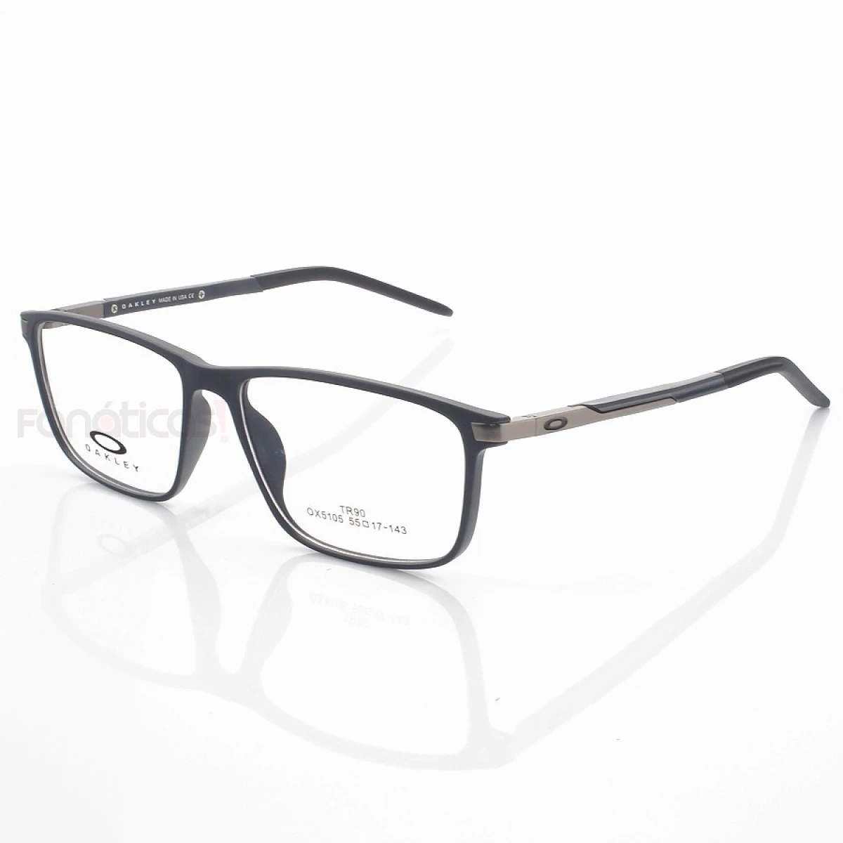 Armação de Óculos Quadrada OX5826 Preto e Grafite