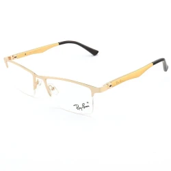 Armação de Óculos Masculina Meio Aro FN9128 Dourada