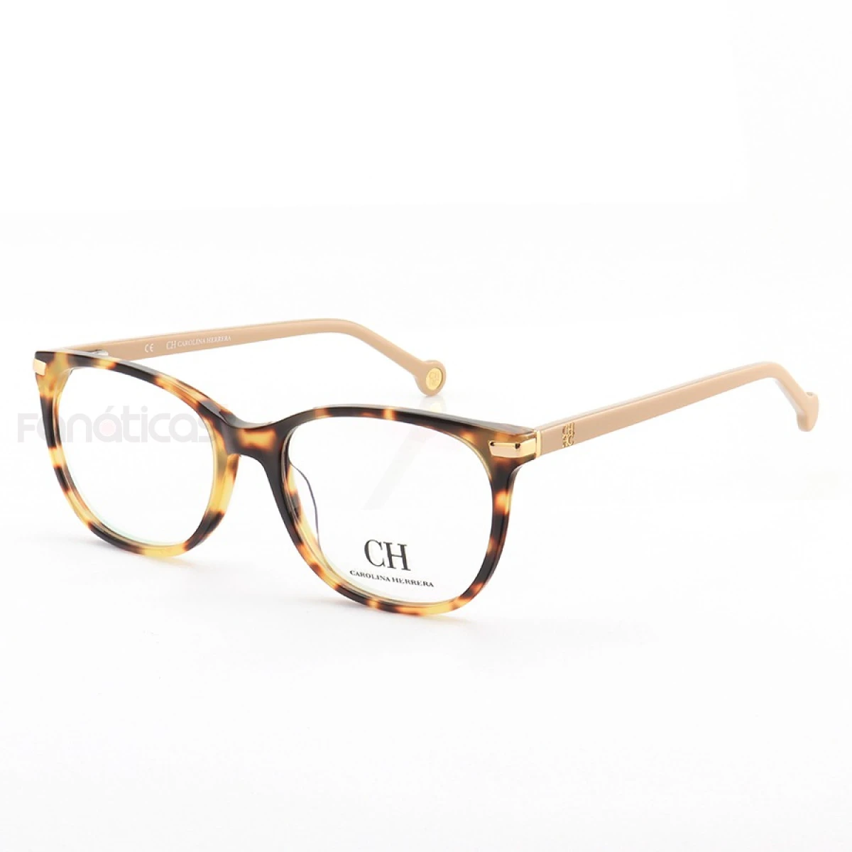 Armação de Óculos Quadrada  VHE652 Tartaruga e Creme