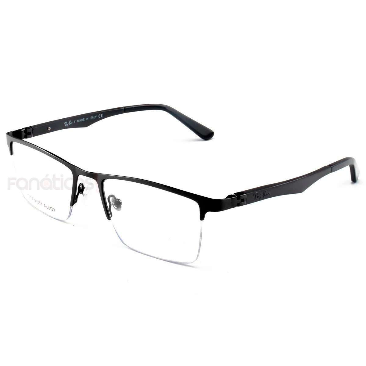 Armação de Óculos Masculina Meio Aro FN9128 Preto