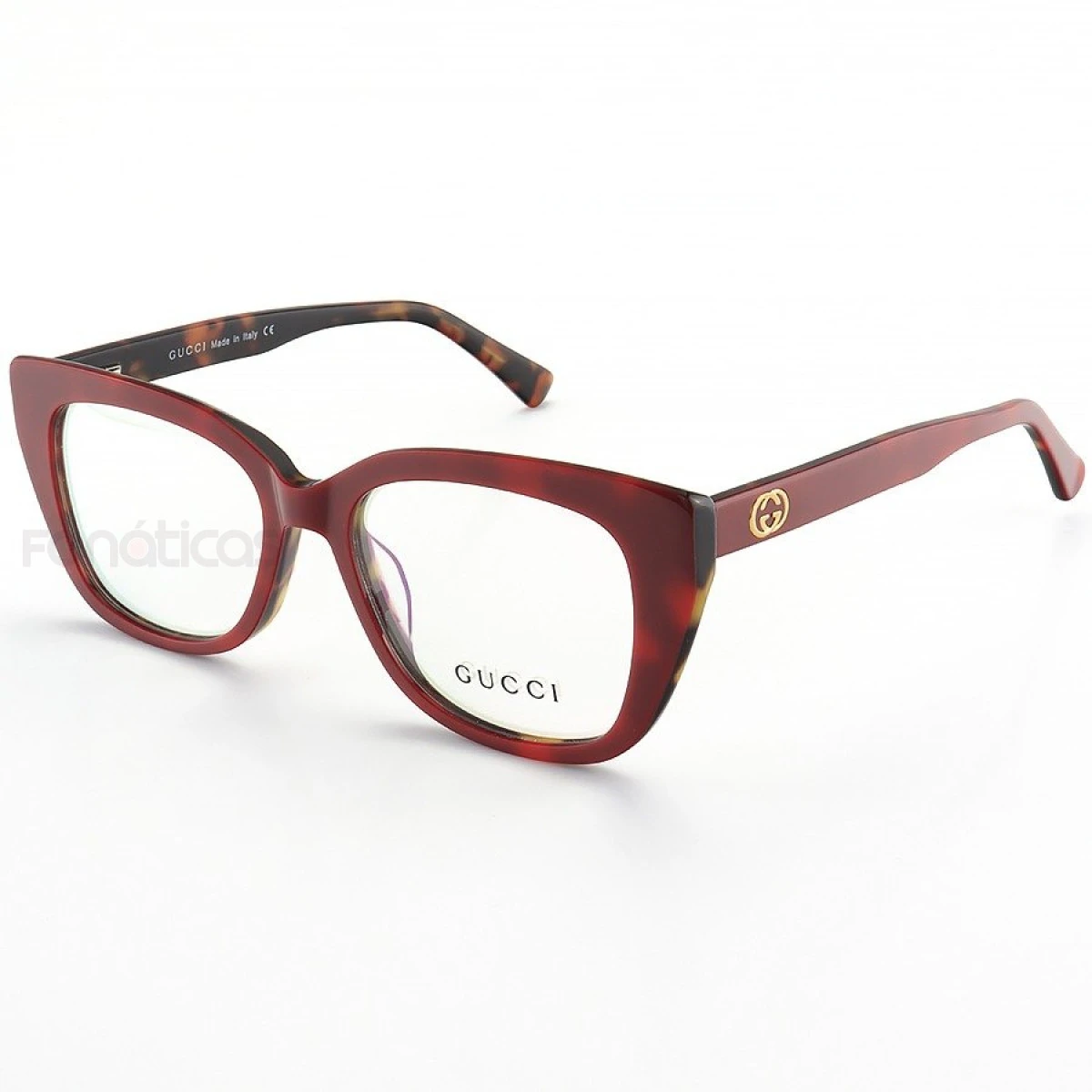 Armação de Óculos Quadrada GG650 Vermelho e Tartaruga