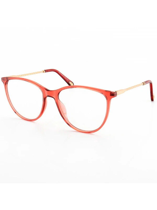 Armação de Óculos Redonda C9106 Coral Transparente