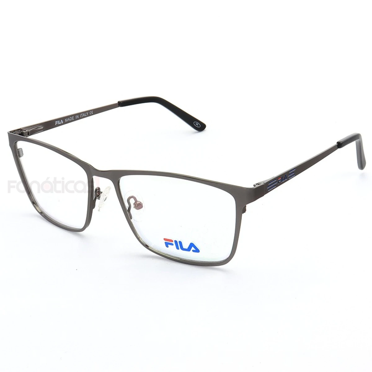 Armação de Óculos Retangular Masculina Fila VF6837 Grafite e Preto