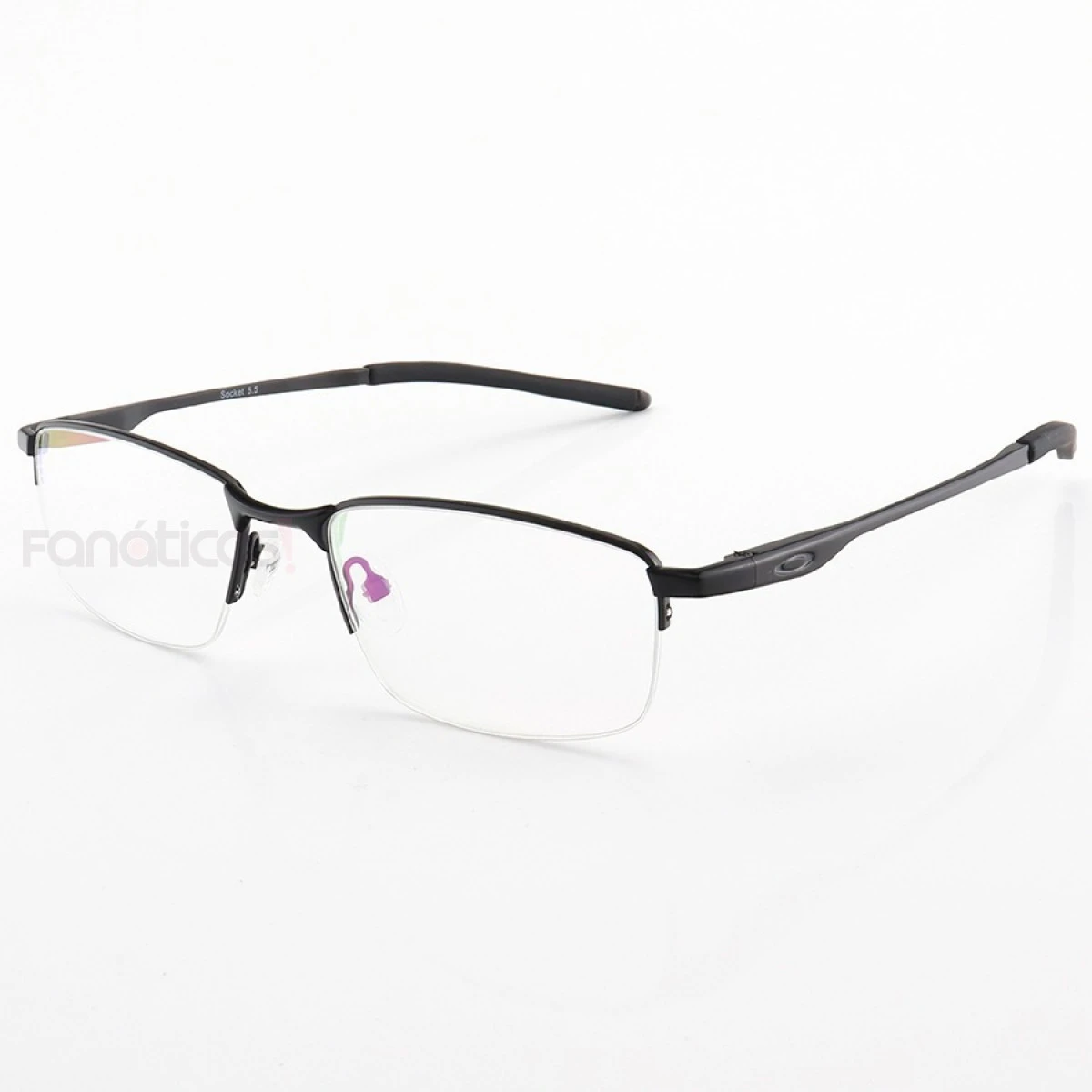 Armação de Óculos Retangular Metal Meio Aro OX3218 Preto