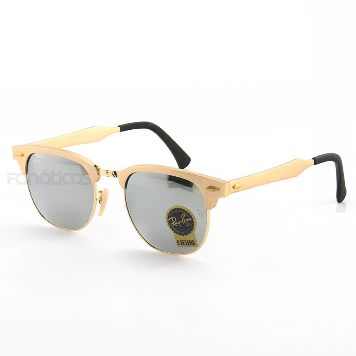 Óculos de Sol Clubmaster RB3507 Alumínio Dourado e Espelhada