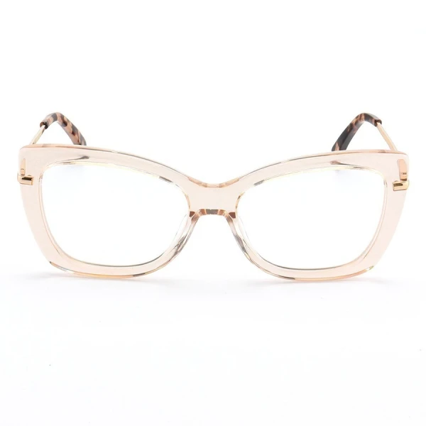 Armação de Óculos Quadrada  MJ545 Creme Translúcido