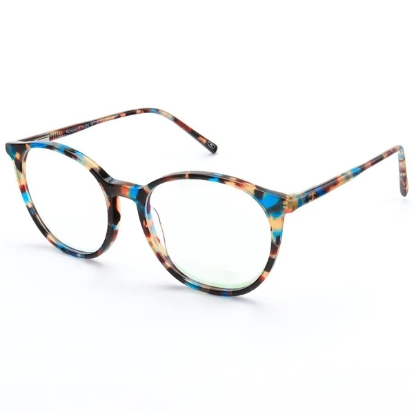 Armação de Óculos Redonda CH58663 Azul Tartaruga