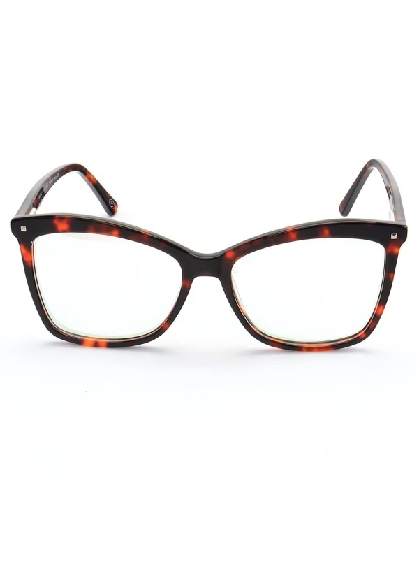 Armação de Óculos Quadrada MJ2017 Marrom Tartaruga