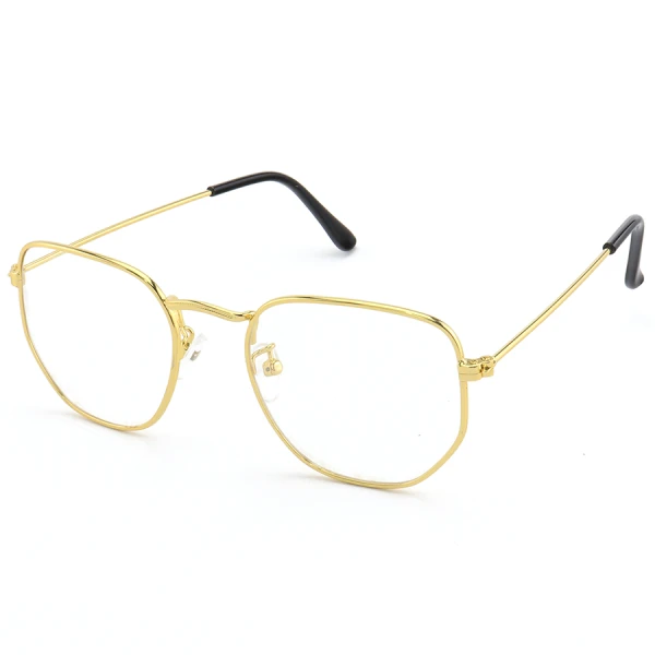 Armação de Óculos Hexagonal Prisma Dourada