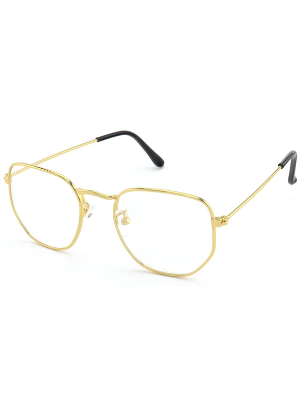 Armação de Óculos Hexagonal Prisma Dourada