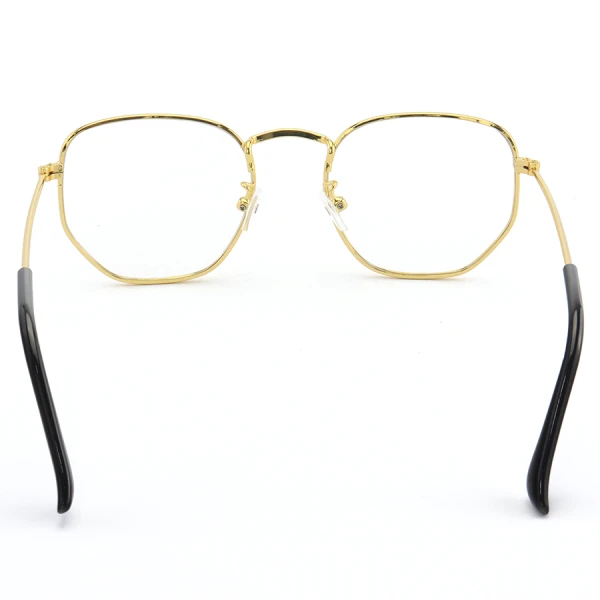 Armação de Óculos Hexagonal Prisma Dourada