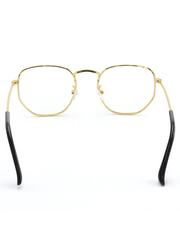 Armação de Óculos Hexagonal Prisma Dourada