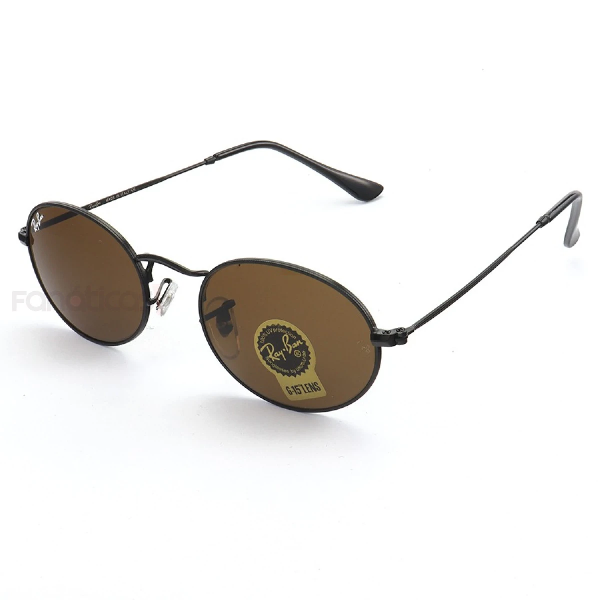 Óculos de Sol RB3847 Oval Preto e Lente Marrom