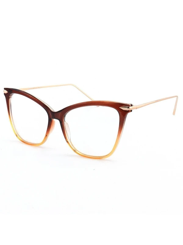 Armação de Óculos Gatinho Dt545 Marrom Degrade