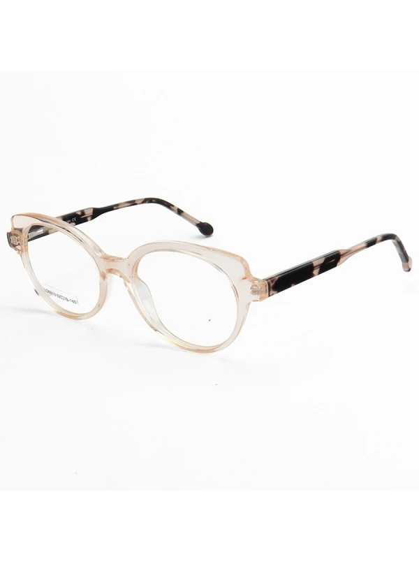 Armação de Óculos Oval LQ6013 Creme Translúcido