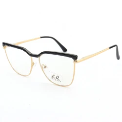 Armação de Óculos Gatinho LQ95288 Dourado e Preto
