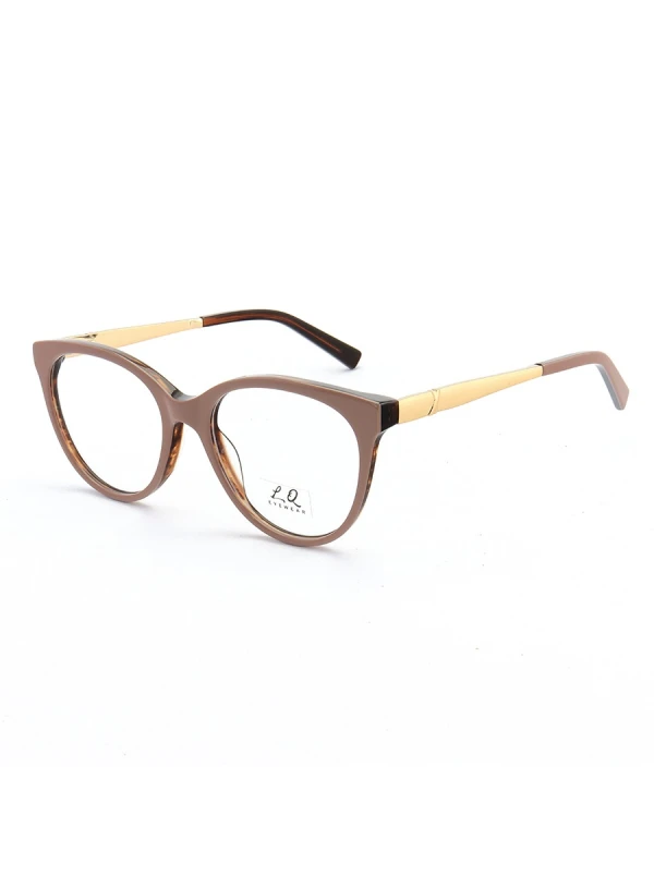 Armação de Óculos Oval LQ0144 Nude