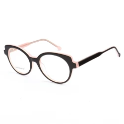 Armação de Óculos Oval LQ6013 Preta e Rosa